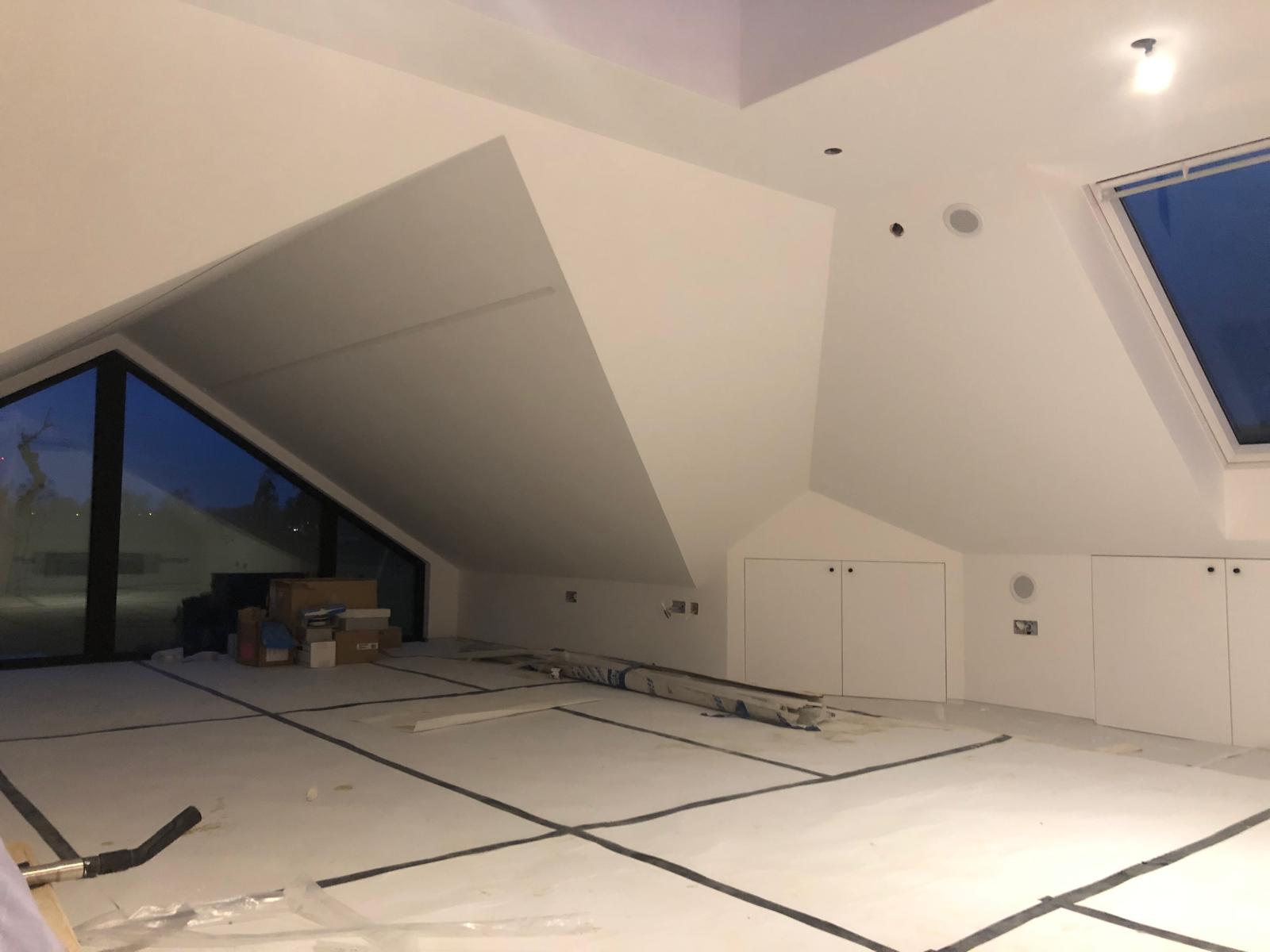 Attic conversion with skylights